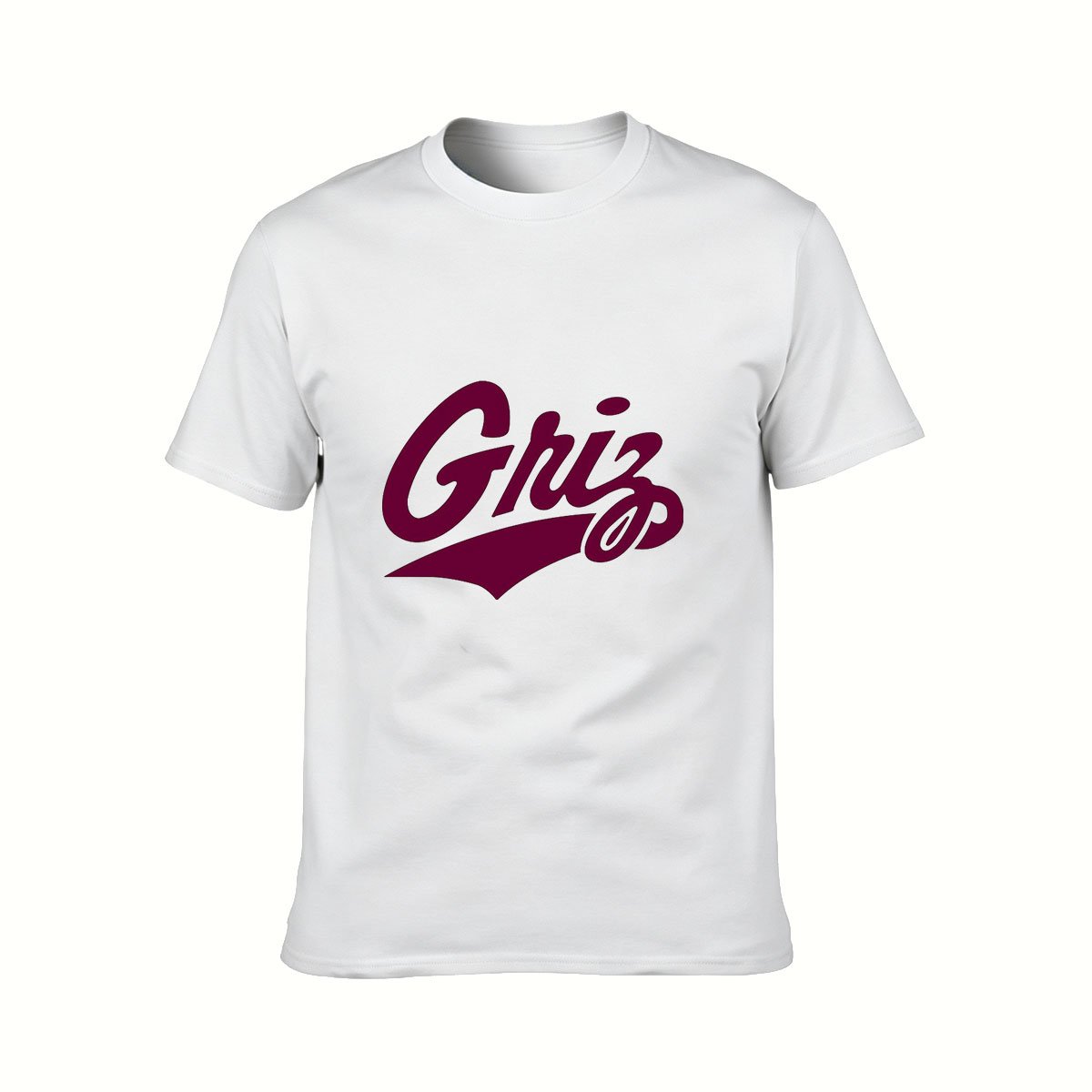 Griz Logo T-Shirt Men's Black Maroon Print Casual Wear Gift - Image 2
