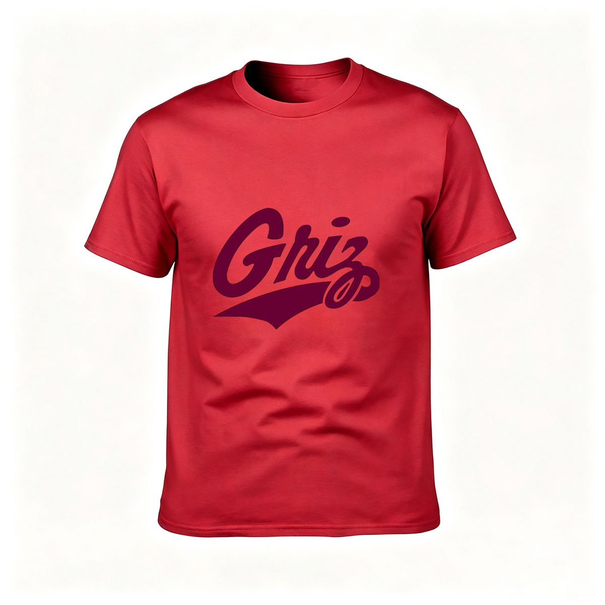 Griz Logo T-Shirt Men's Black Maroon Print Casual Wear Gift - Image 5