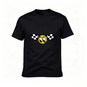 Men's Racing Eyes T-Shirt with Checkered Flags Design