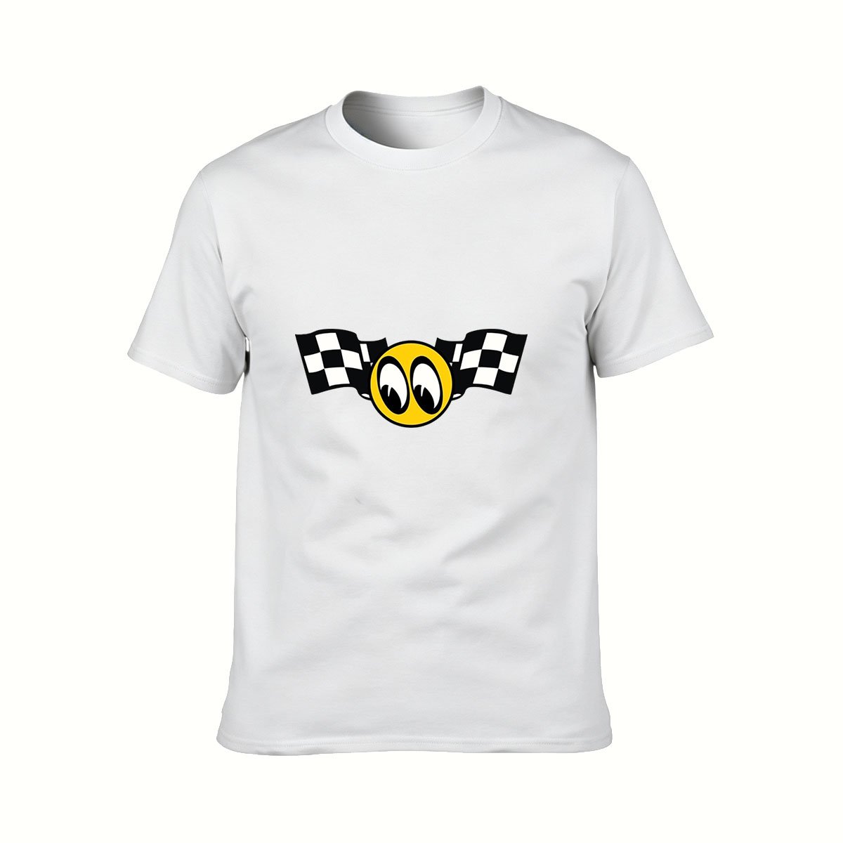 Men's Racing Eyes T-Shirt with Checkered Flags Design - Image 2