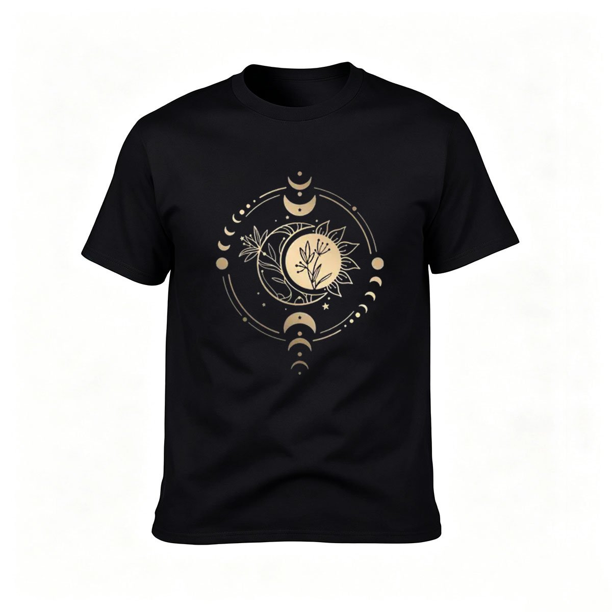 Moon Phase Floral Design Men's T-Shirt Gift for Nature Lovers