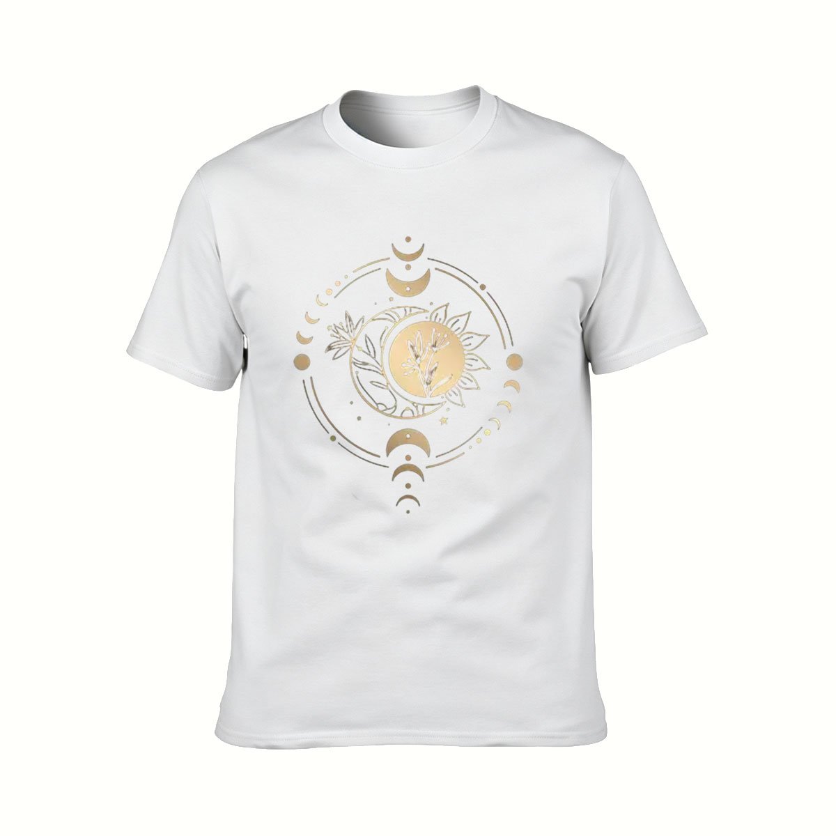 Moon Phase Floral Design Men's T-Shirt Gift for Nature Lovers - Image 2