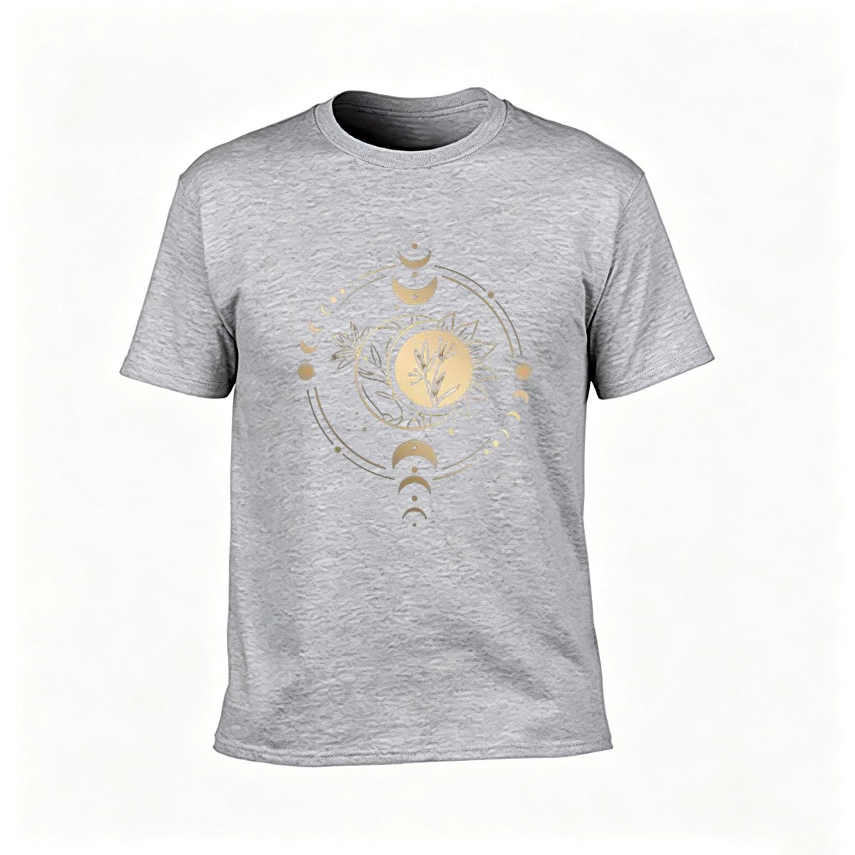 Moon Phase Floral Design Men's T-Shirt Gift for Nature Lovers - Image 3