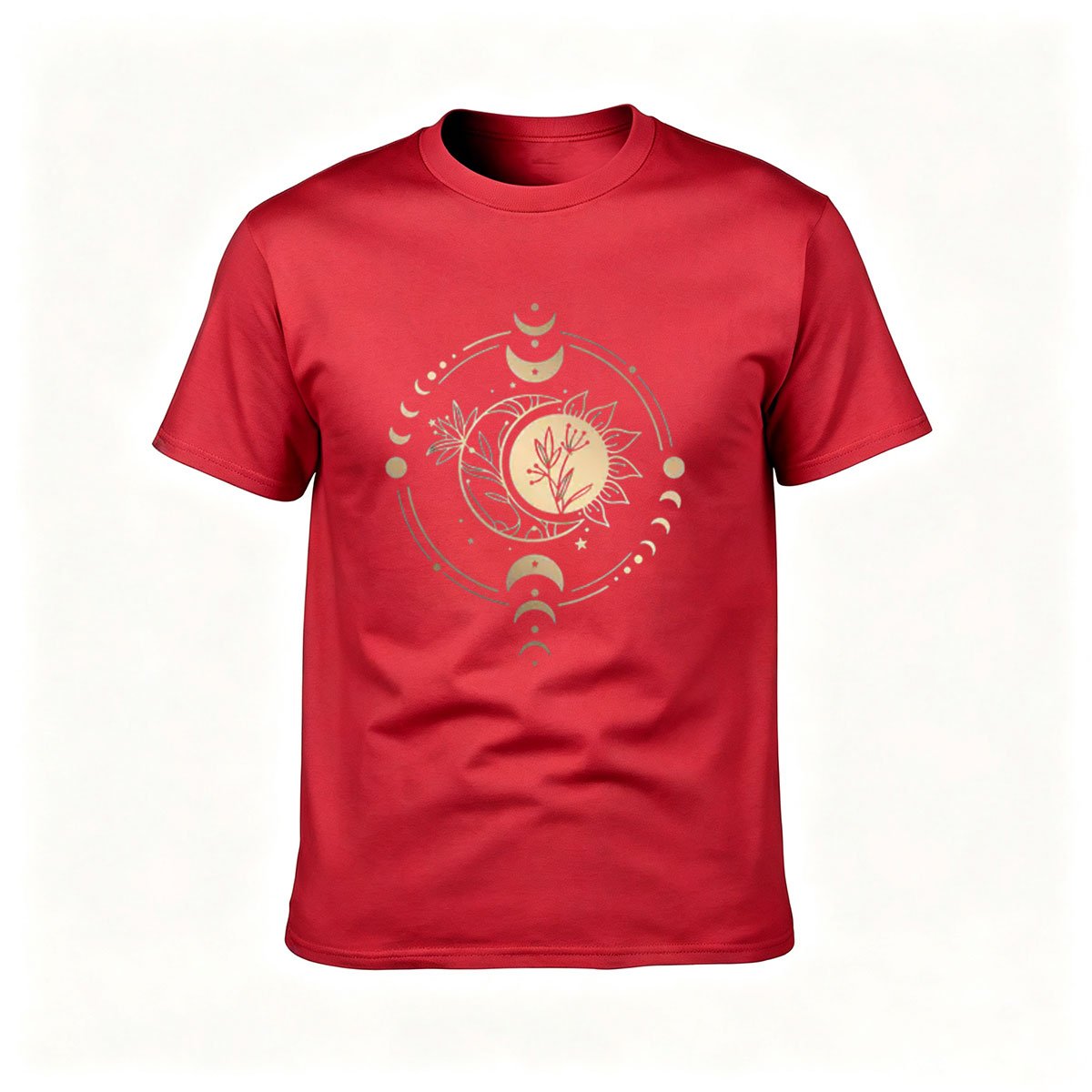 Moon Phase Floral Design Men's T-Shirt Gift for Nature Lovers - Image 5