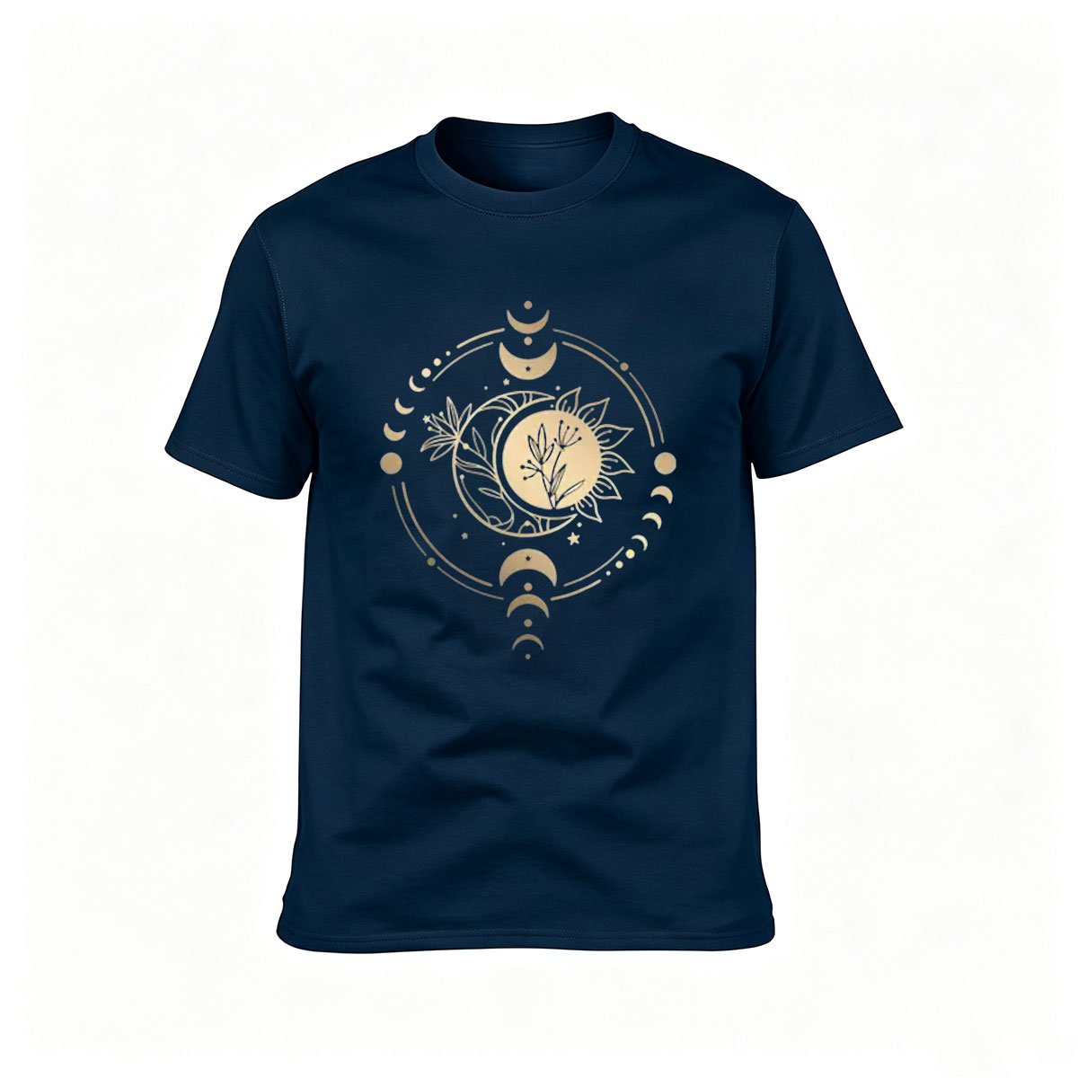 Moon Phase Floral Design Men's T-Shirt Gift for Nature Lovers - Image 6