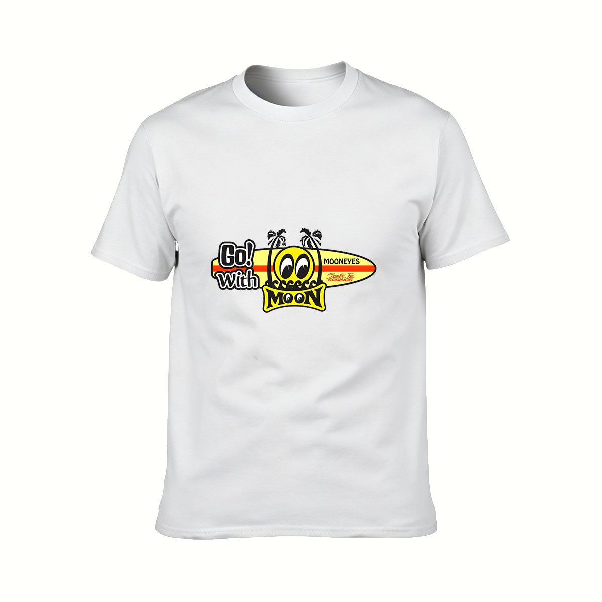 Go With Moon Surfboard Men's T-Shirt Gift for Surfers - Image 2