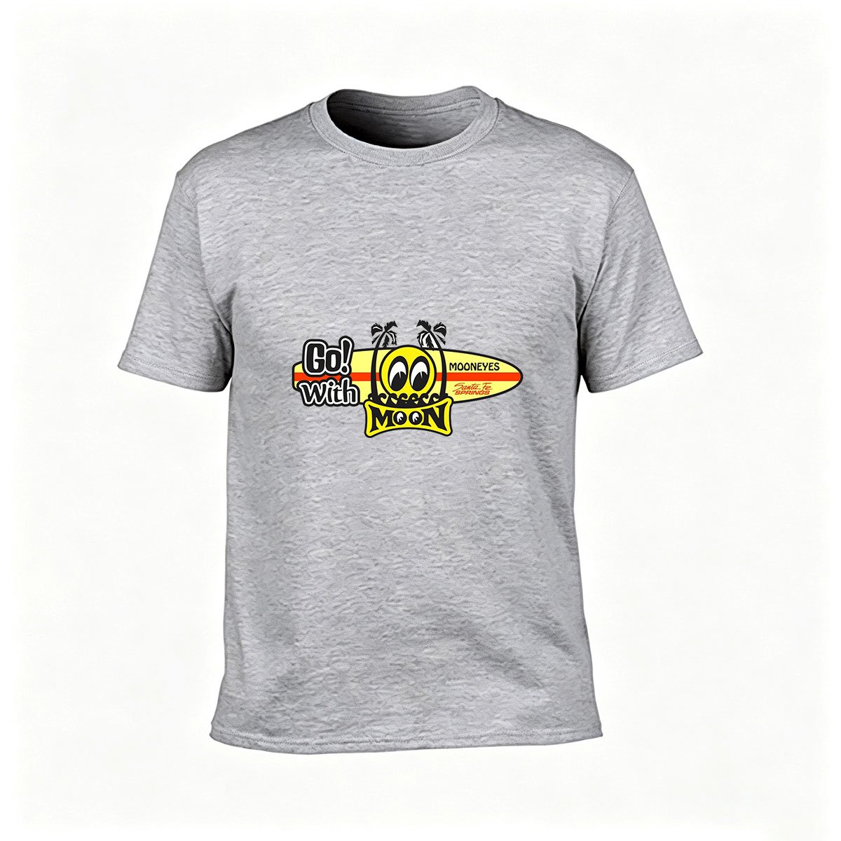 Go With Moon Surfboard Men's T-Shirt Gift for Surfers - Image 3