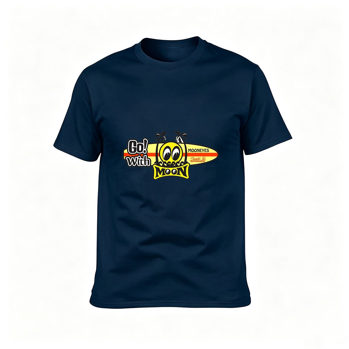 Go With Moon Surfboard Men's T-Shirt Gift for Surfers - Image 6