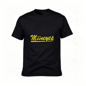 Mooneyes Logo Men's T-Shirt Classic Black Yellow Design Gift for Car Enthusiasts