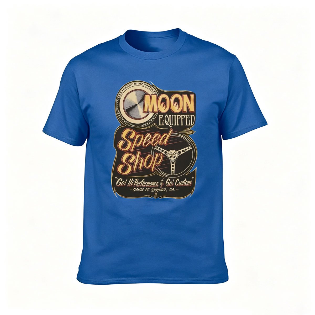 Moon Equipped Speed Shop T-Shirt Men's Classic Cotton Graphic Tee Gift for Car Enthusiasts - Image 4