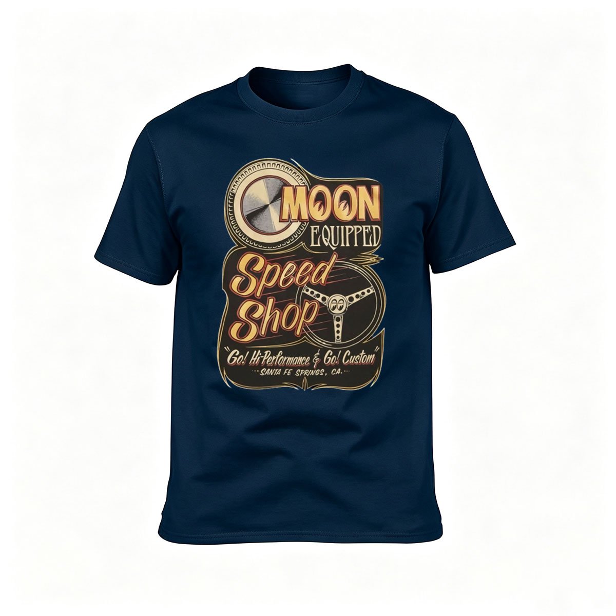 Moon Equipped Speed Shop T-Shirt Men's Classic Cotton Graphic Tee Gift for Car Enthusiasts - Image 6