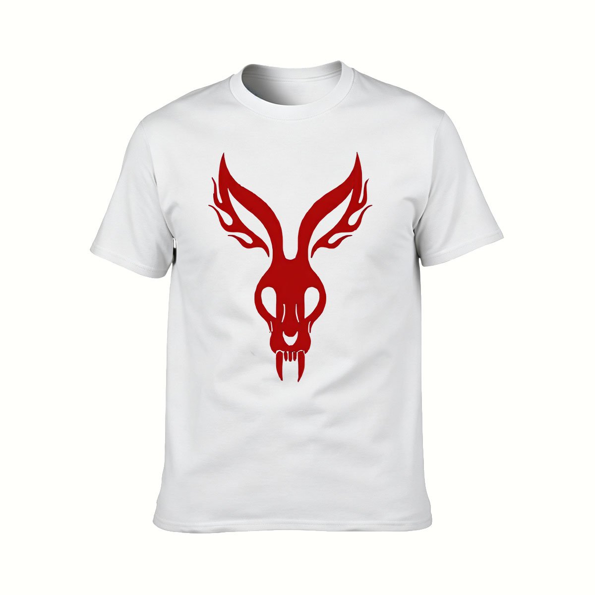 Red Deer Skull Print Men's T-Shirt Halloween Gift - Image 2