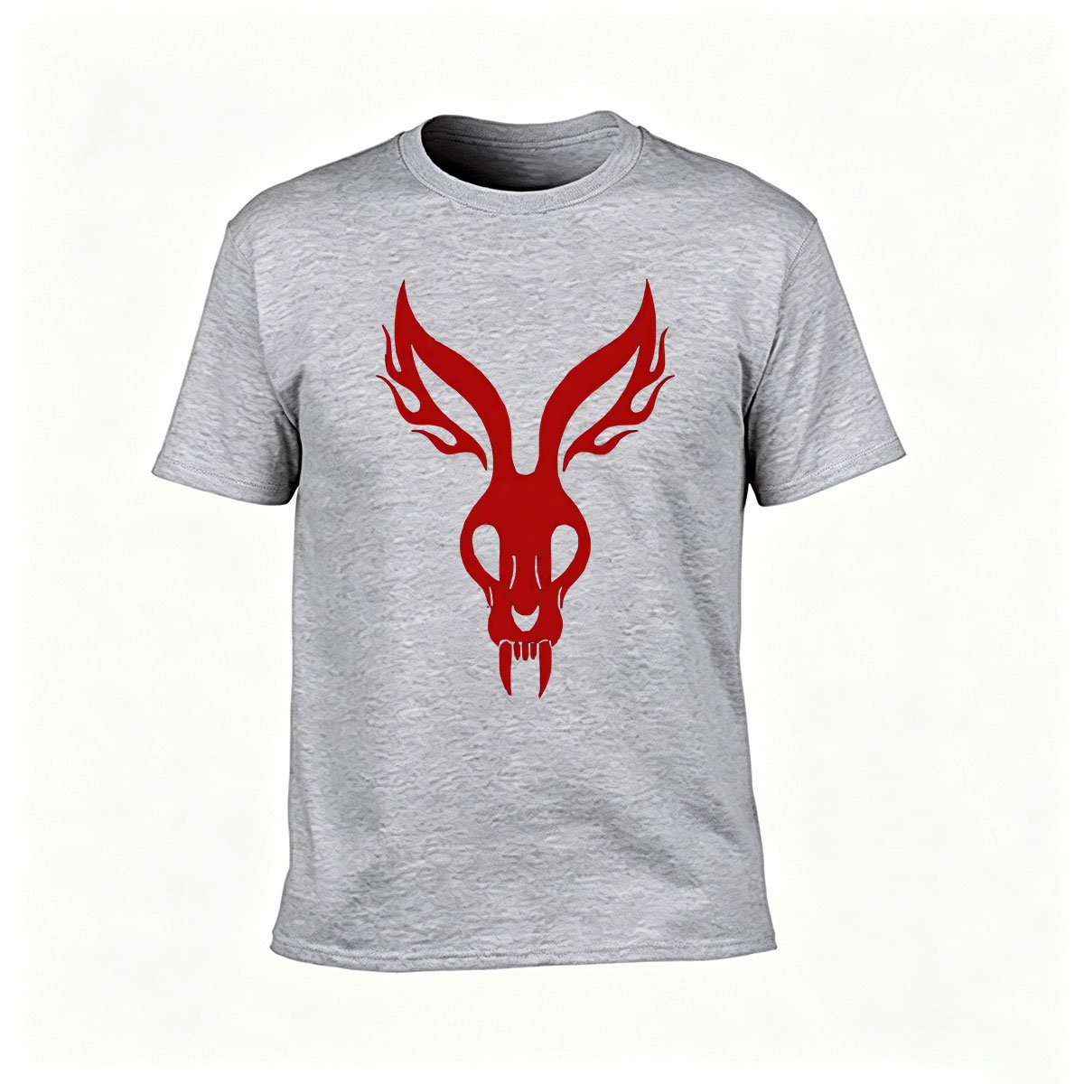 Red Deer Skull Print Men's T-Shirt Halloween Gift - Image 3