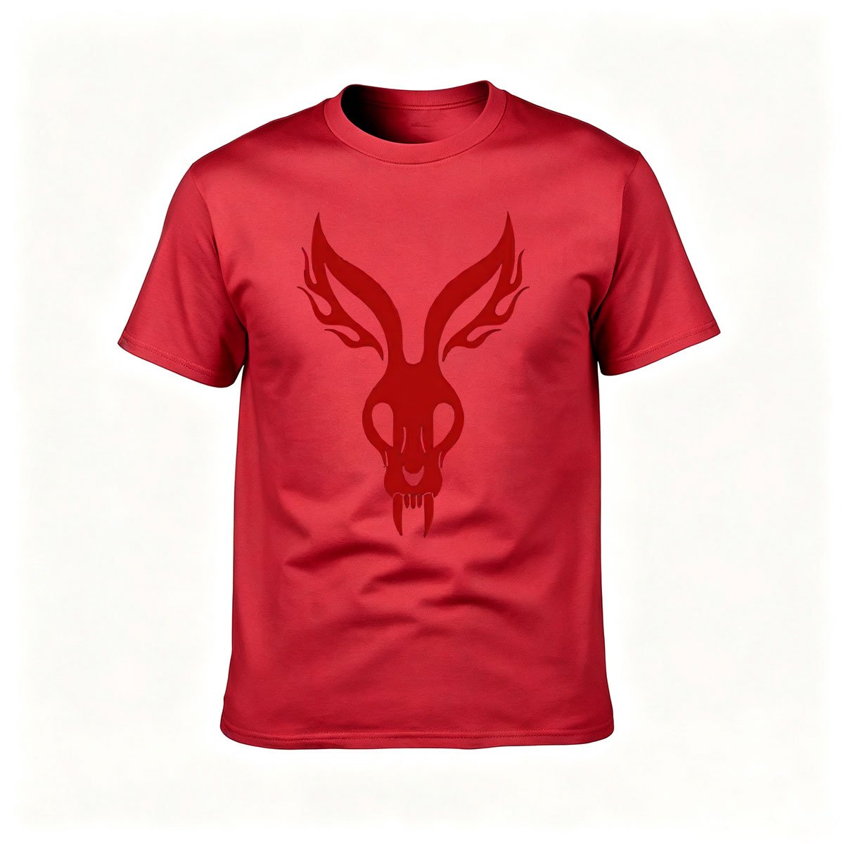 Red Deer Skull Print Men's T-Shirt Halloween Gift - Image 5