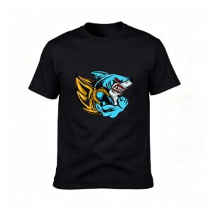 Shark Muscle T-Shirt Men's Cool Graphic Tee Gift for Gym Lovers