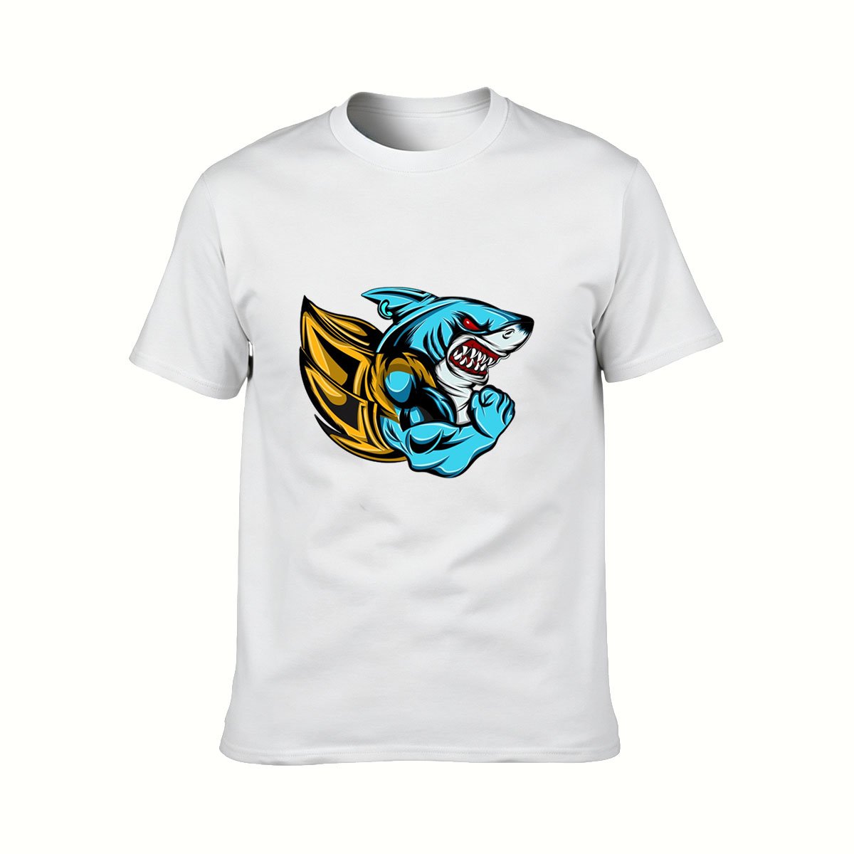 Shark Muscle T-Shirt Men's Cool Graphic Tee Gift for Gym Lovers - Image 2
