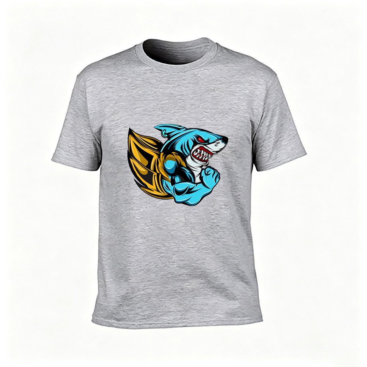 Shark Muscle T-Shirt Men's Cool Graphic Tee Gift for Gym Lovers - Image 3