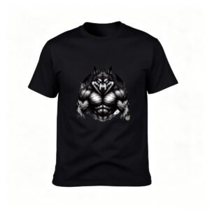 Muscular Wolf Graphic Men's T-Shirt Fitness Gift Wear