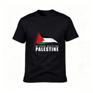 My Heart Beats for Palestine Flag T-Shirt Men Women Gift