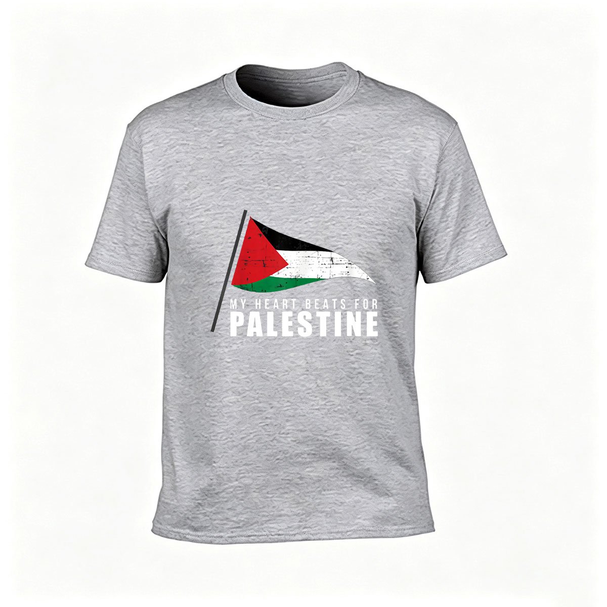 My Heart Beats for Palestine Flag T-Shirt Men Women Gift - Image 3