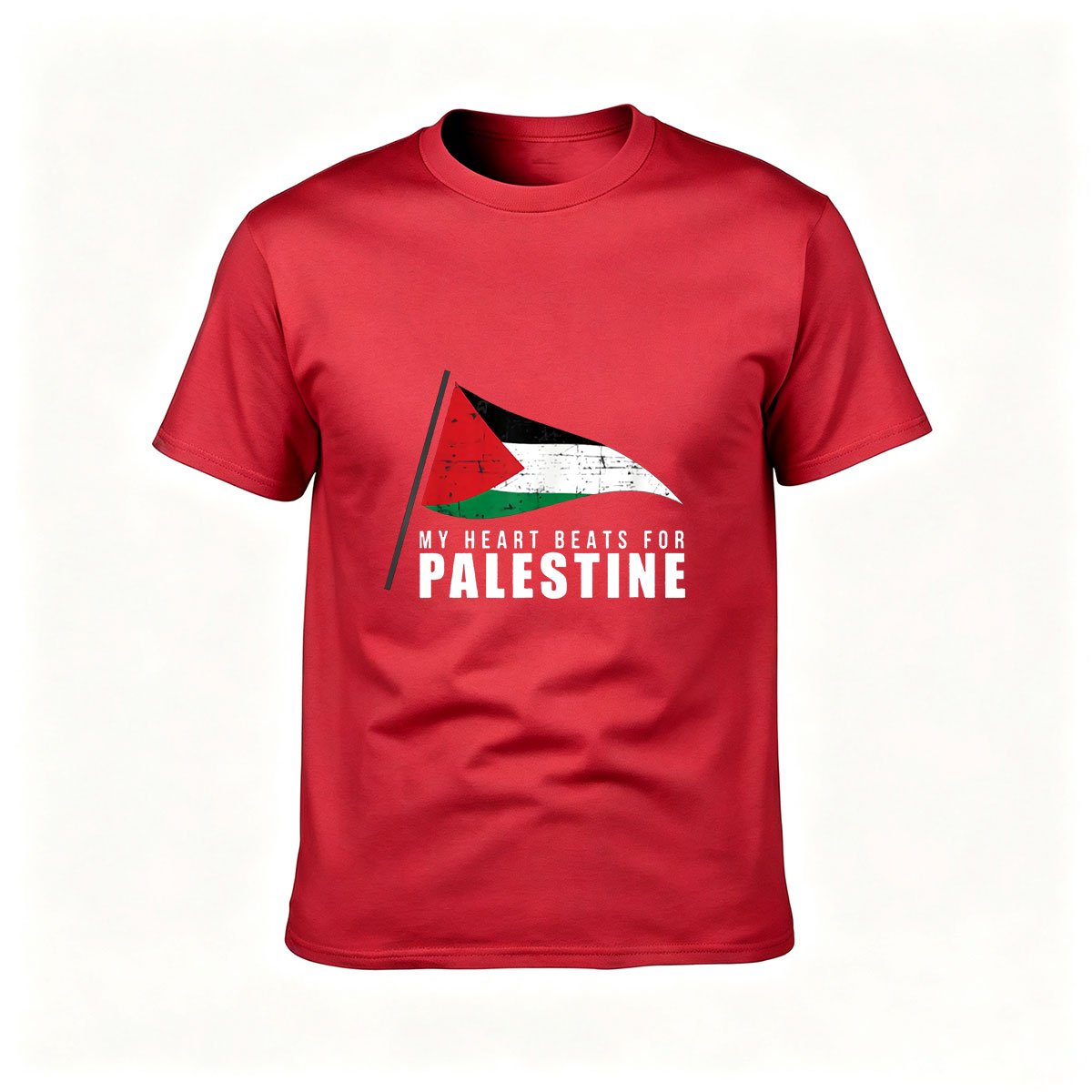 My Heart Beats for Palestine Flag T-Shirt Men Women Gift - Image 5