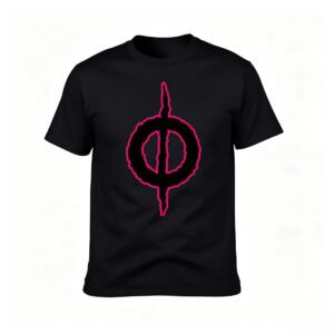 Black T-Shirt with Pink Symbol Design Men's Tees Gift for Fans