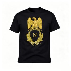 Golden Eagle Crest N T-Shirt Men's Classic Black Tee Gift for History Lovers