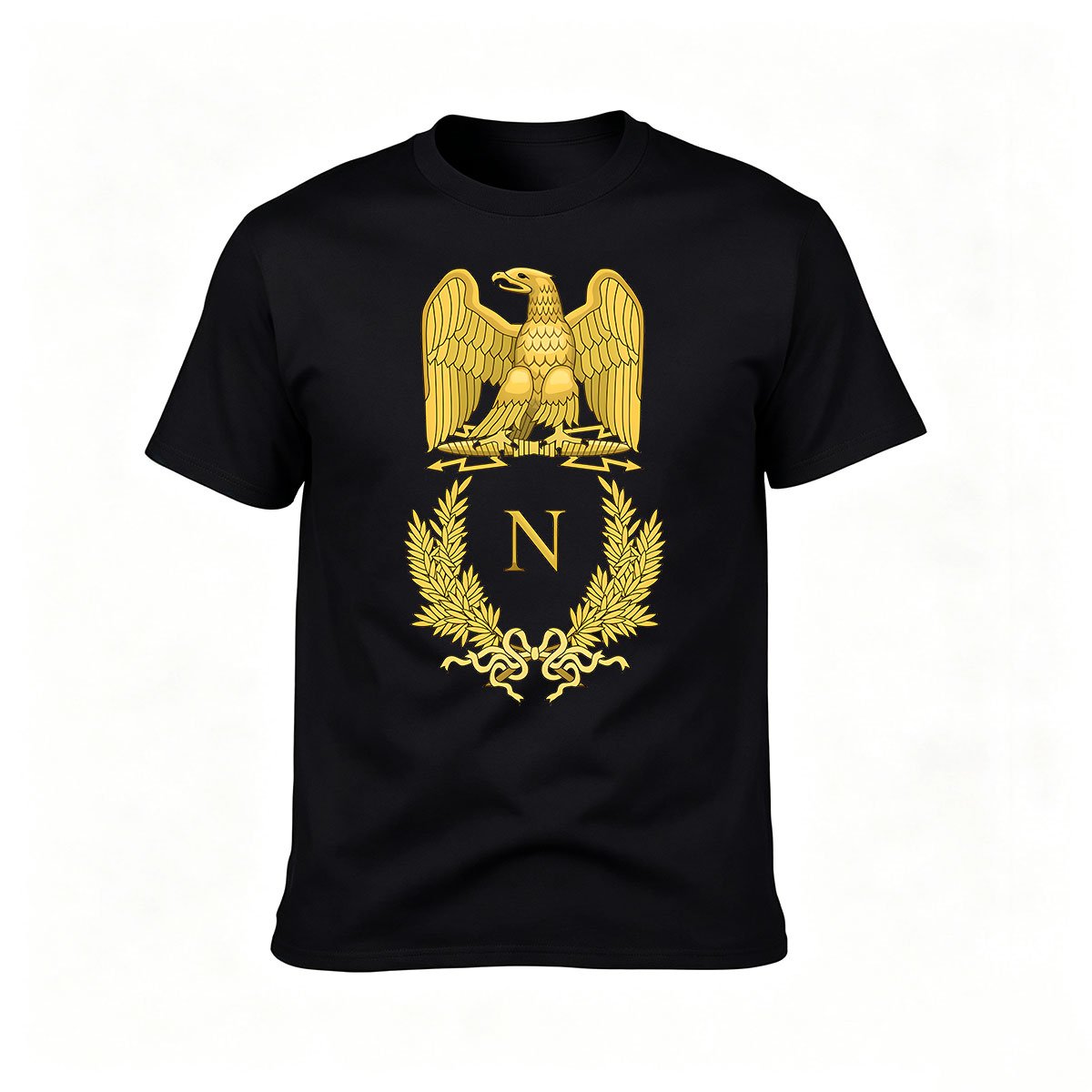 Golden Eagle Crest N T-Shirt Men's Classic Black Tee Gift for History Lovers