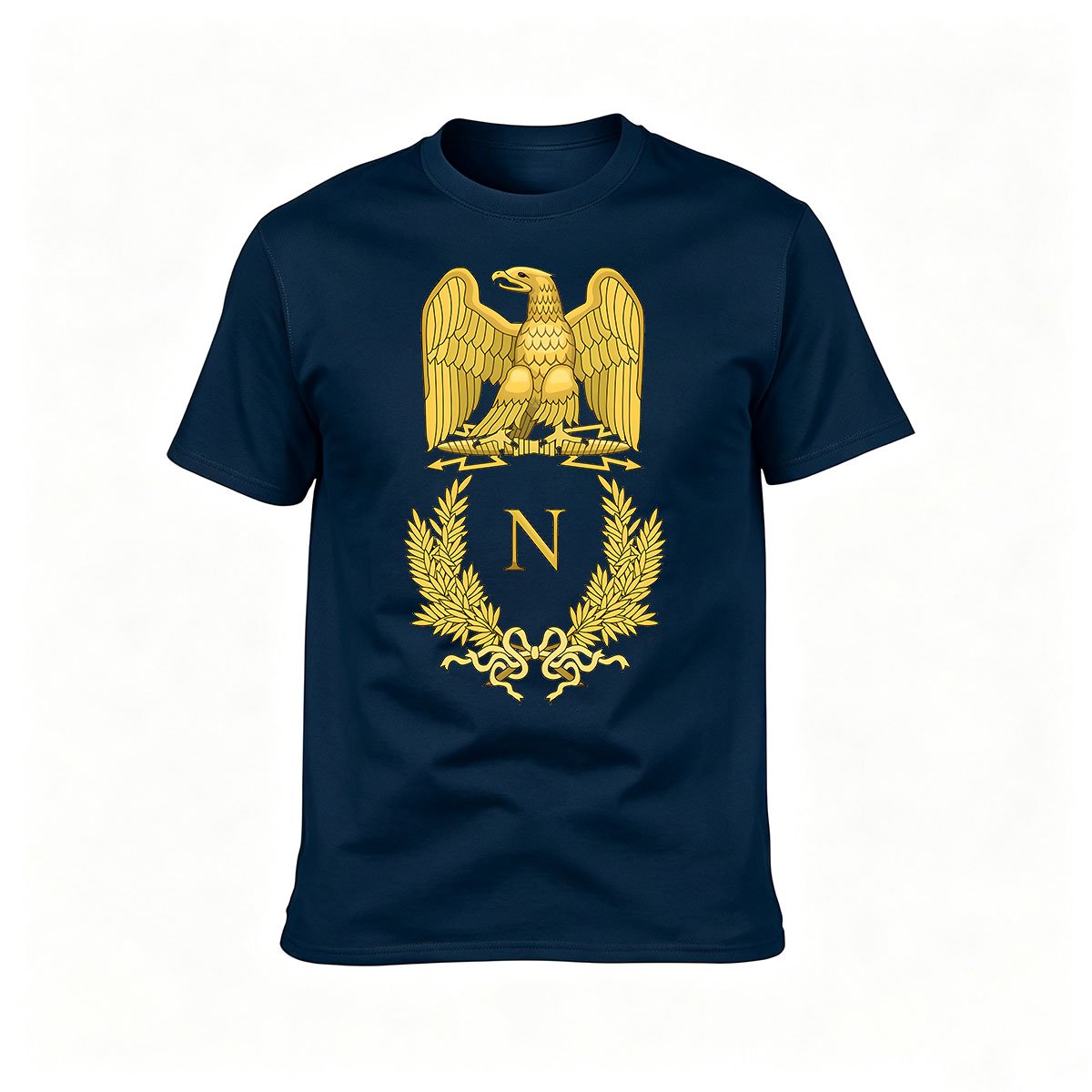 Golden Eagle Crest N T-Shirt Men's Classic Black Tee Gift for History Lovers - Image 6