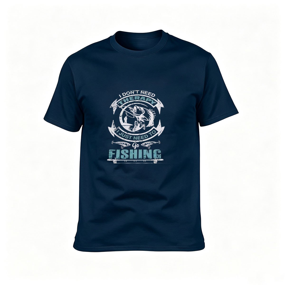 I Don't Need Therapy Just Need to Go Fishing Mens T-Shirt - Image 6
