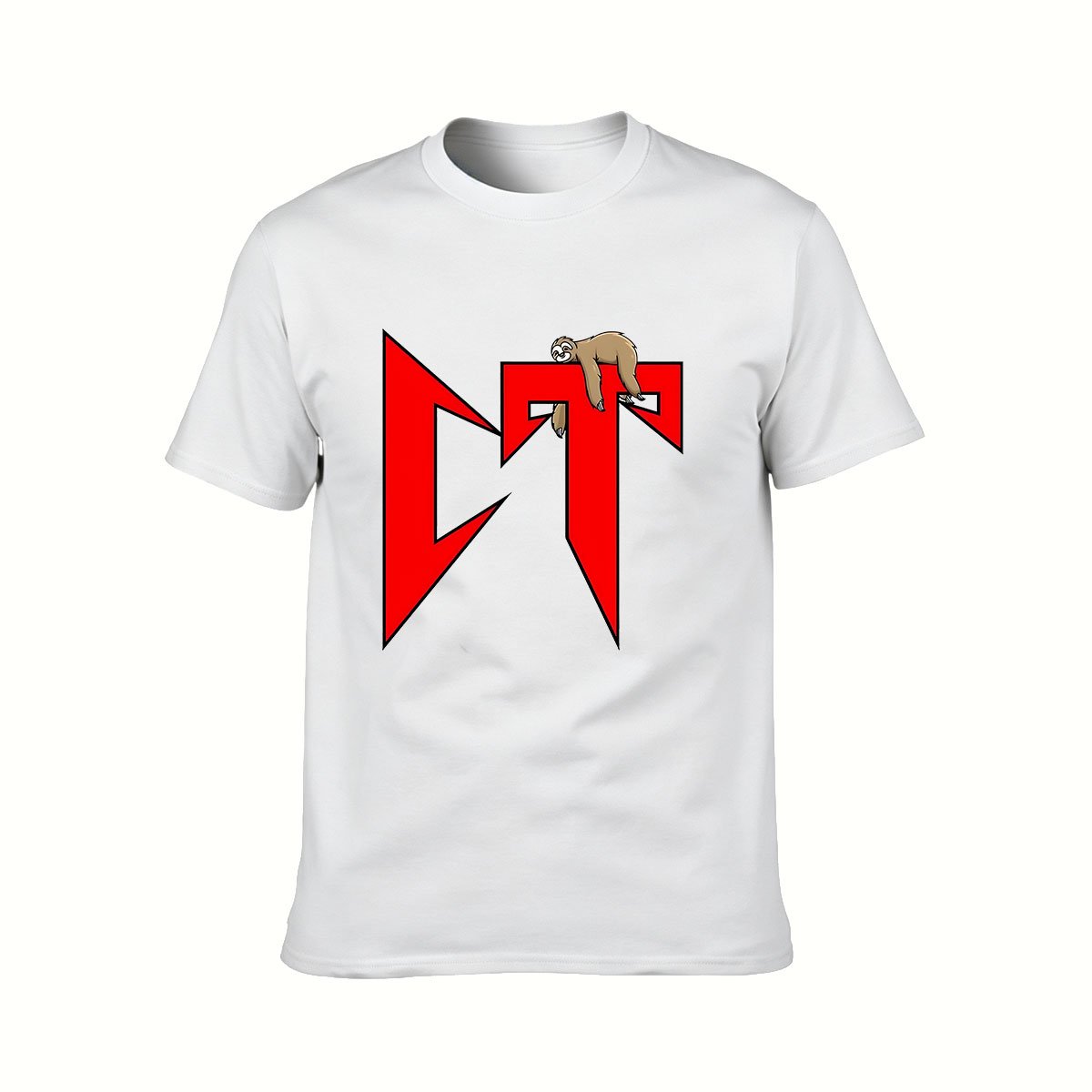 Sloth on Red Logo Men's T-Shirt Fun Gift for Animal Lovers - Image 2
