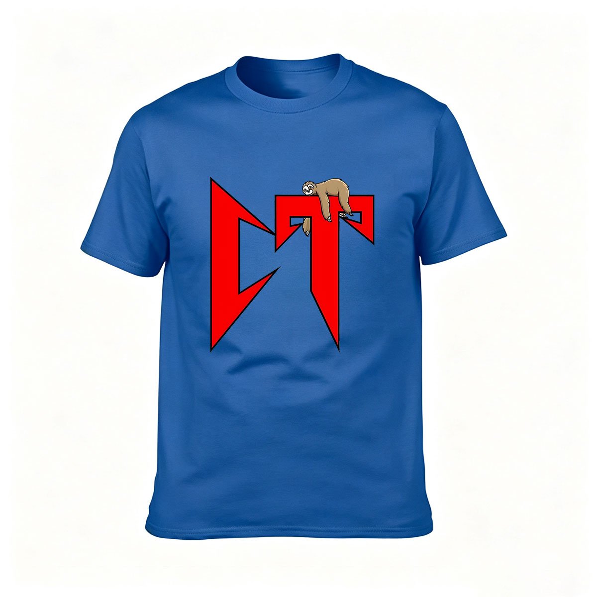 Sloth on Red Logo Men's T-Shirt Fun Gift for Animal Lovers - Image 4