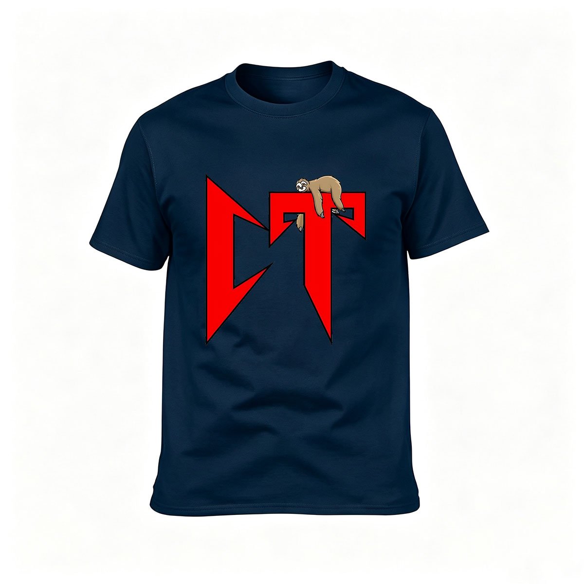 Sloth on Red Logo Men's T-Shirt Fun Gift for Animal Lovers - Image 6