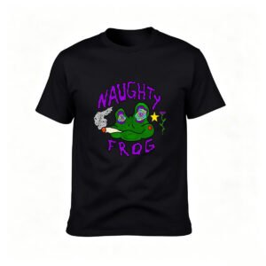 Naughty Frog Smoking T-Shirt Men's Funny Tee Gift