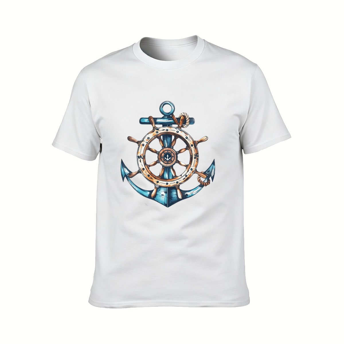 Nautical Anchor Wheel Men's T-Shirt Sea Adventure Gift - Image 2