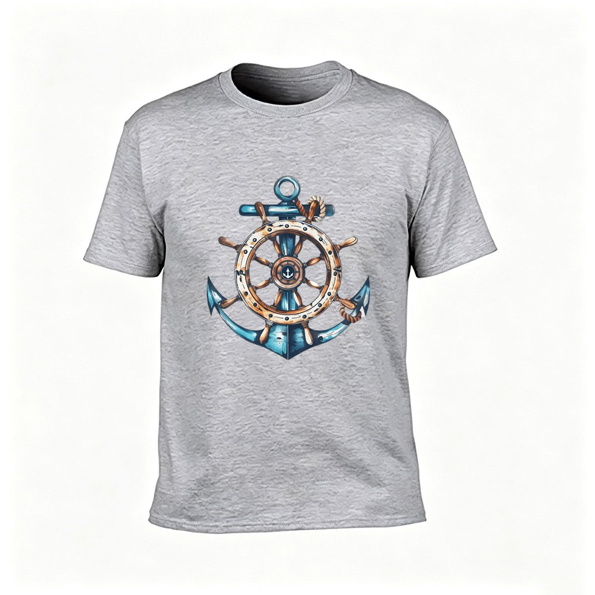 Nautical Anchor Wheel Men's T-Shirt Sea Adventure Gift - Image 3