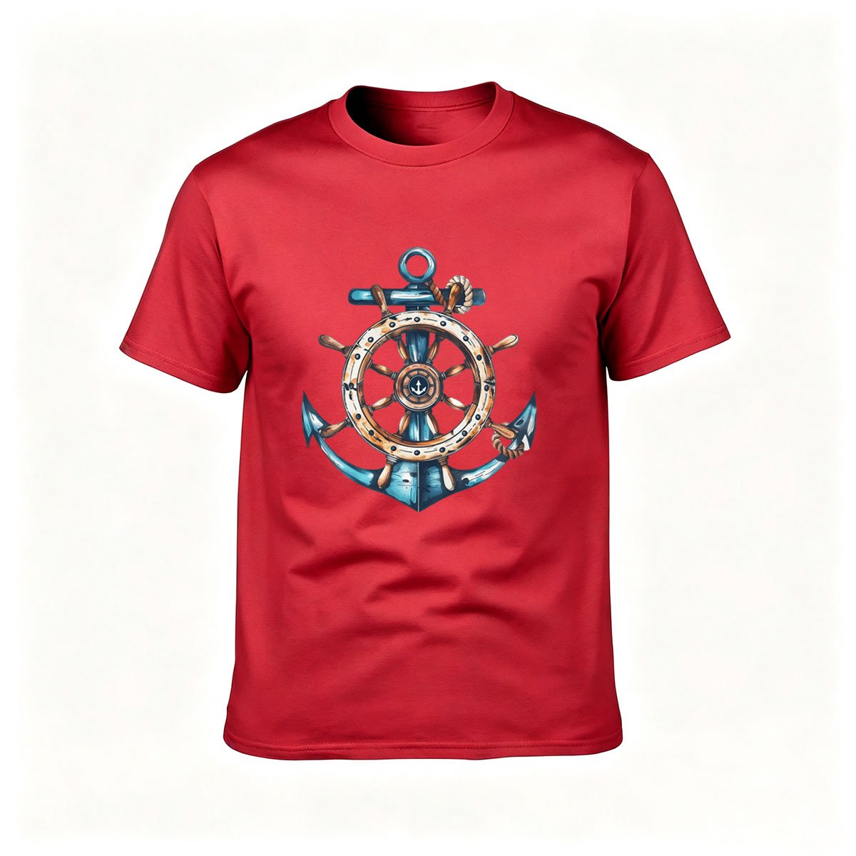 Nautical Anchor Wheel Men's T-Shirt Sea Adventure Gift - Image 5