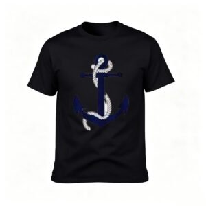 Navy Anchor Rope Design Men's T-Shirt Casual Gift Wear