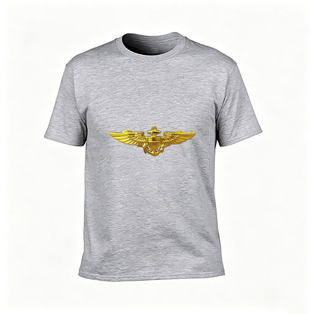 Golden Wings Navy Pilot Insignia Men's T-Shirt Gift for Aviator Enthusiasts - Image 3
