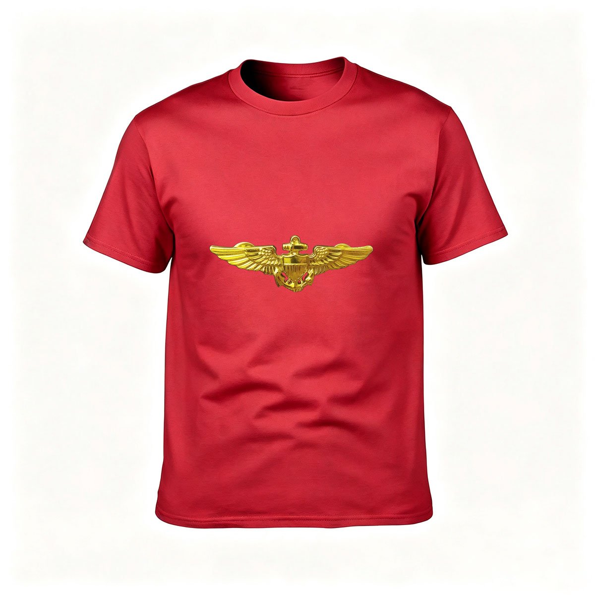 Golden Wings Navy Pilot Insignia Men's T-Shirt Gift for Aviator Enthusiasts - Image 5