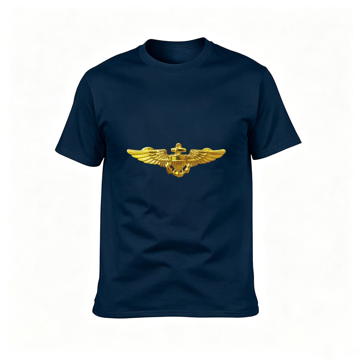 Golden Wings Navy Pilot Insignia Men's T-Shirt Gift for Aviator Enthusiasts - Image 6