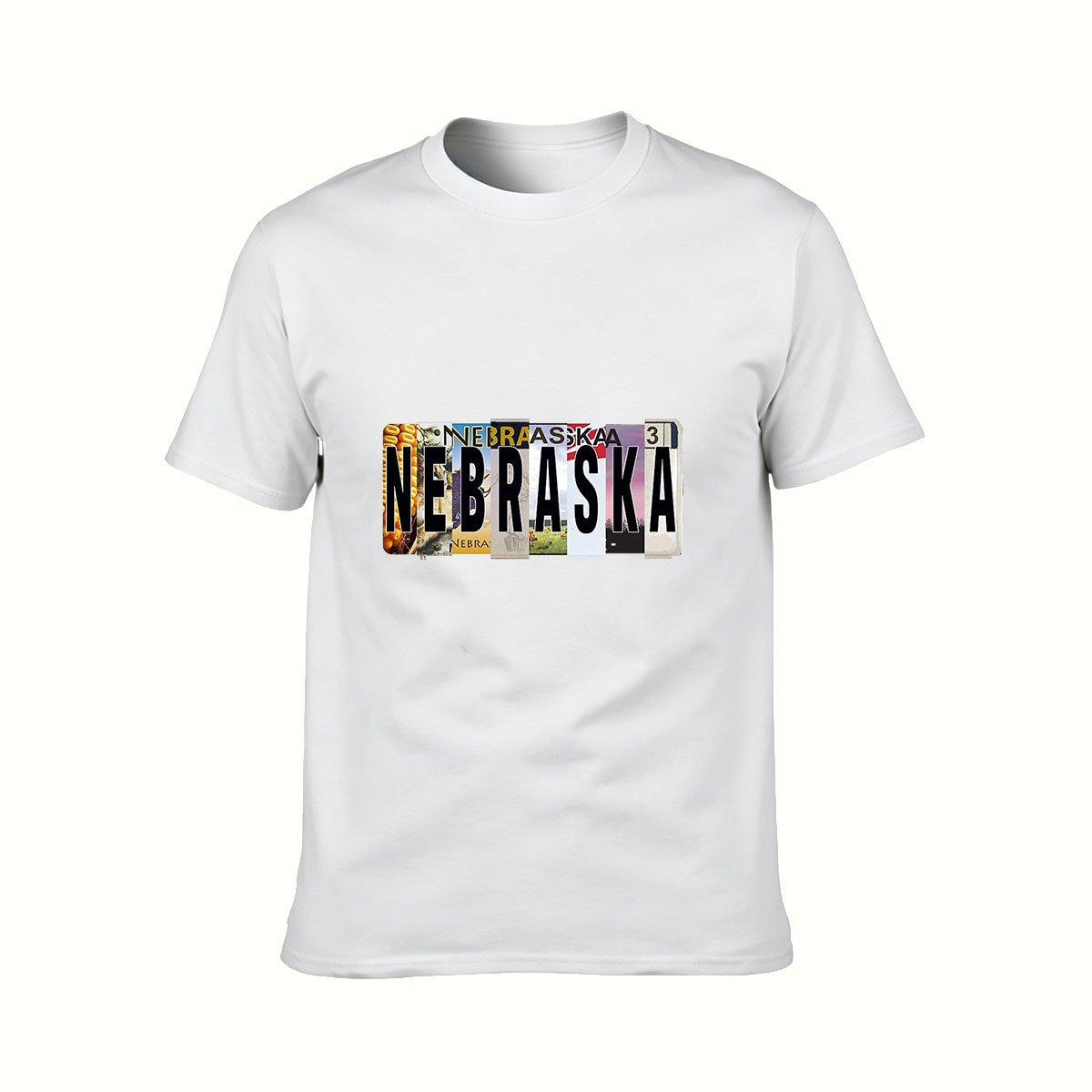 Nebraska License Plate Design Men's T-Shirt Gift for Travelers - Image 2