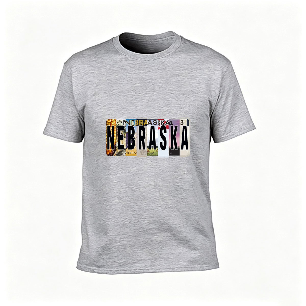 Nebraska License Plate Design Men's T-Shirt Gift for Travelers - Image 3