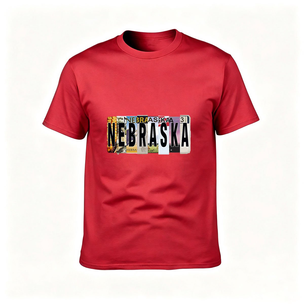 Nebraska License Plate Design Men's T-Shirt Gift for Travelers - Image 5