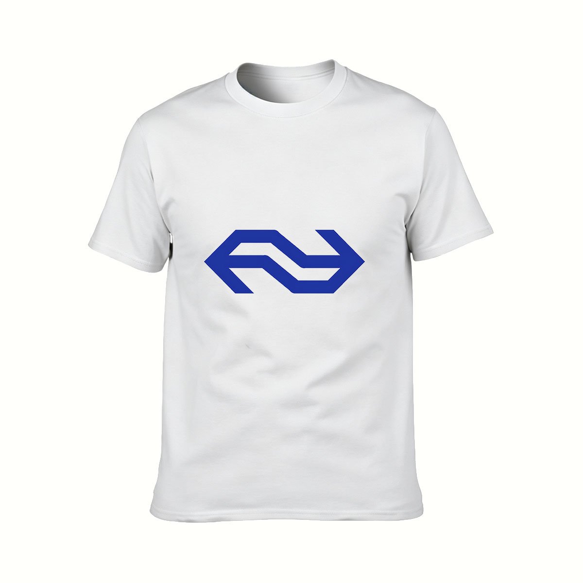 Men's Black T-Shirt with Blue Abstract Logo Design for Casual Wear and Gifts - Image 2