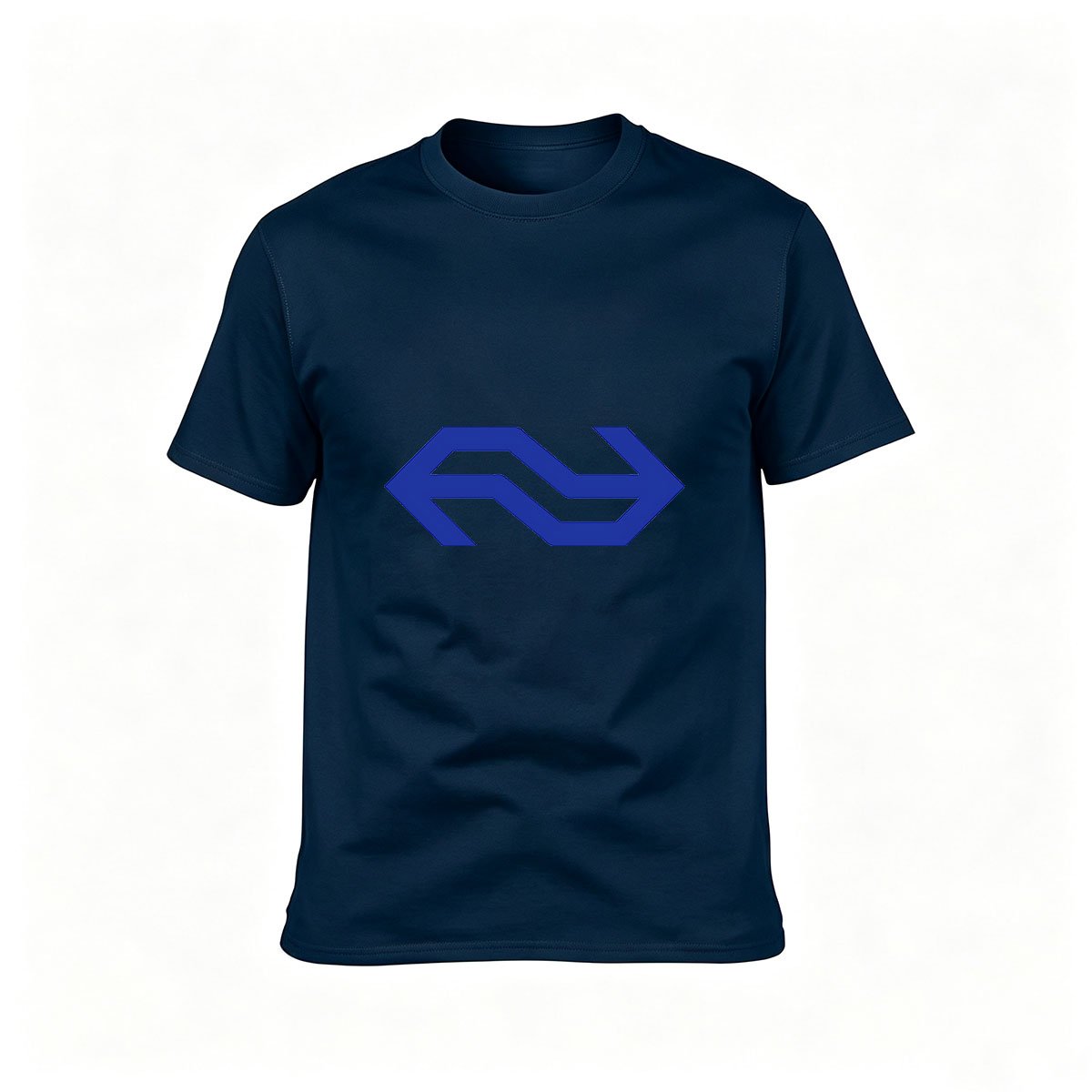 Men's Black T-Shirt with Blue Abstract Logo Design for Casual Wear and Gifts - Image 6