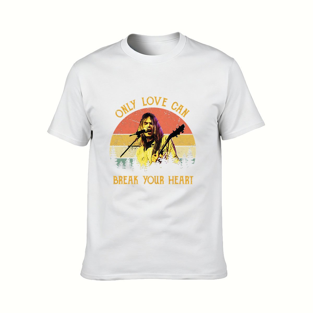 Only Love Can Break Your Heart Men's T-Shirt Vintage Rock Music Gift - Image 2