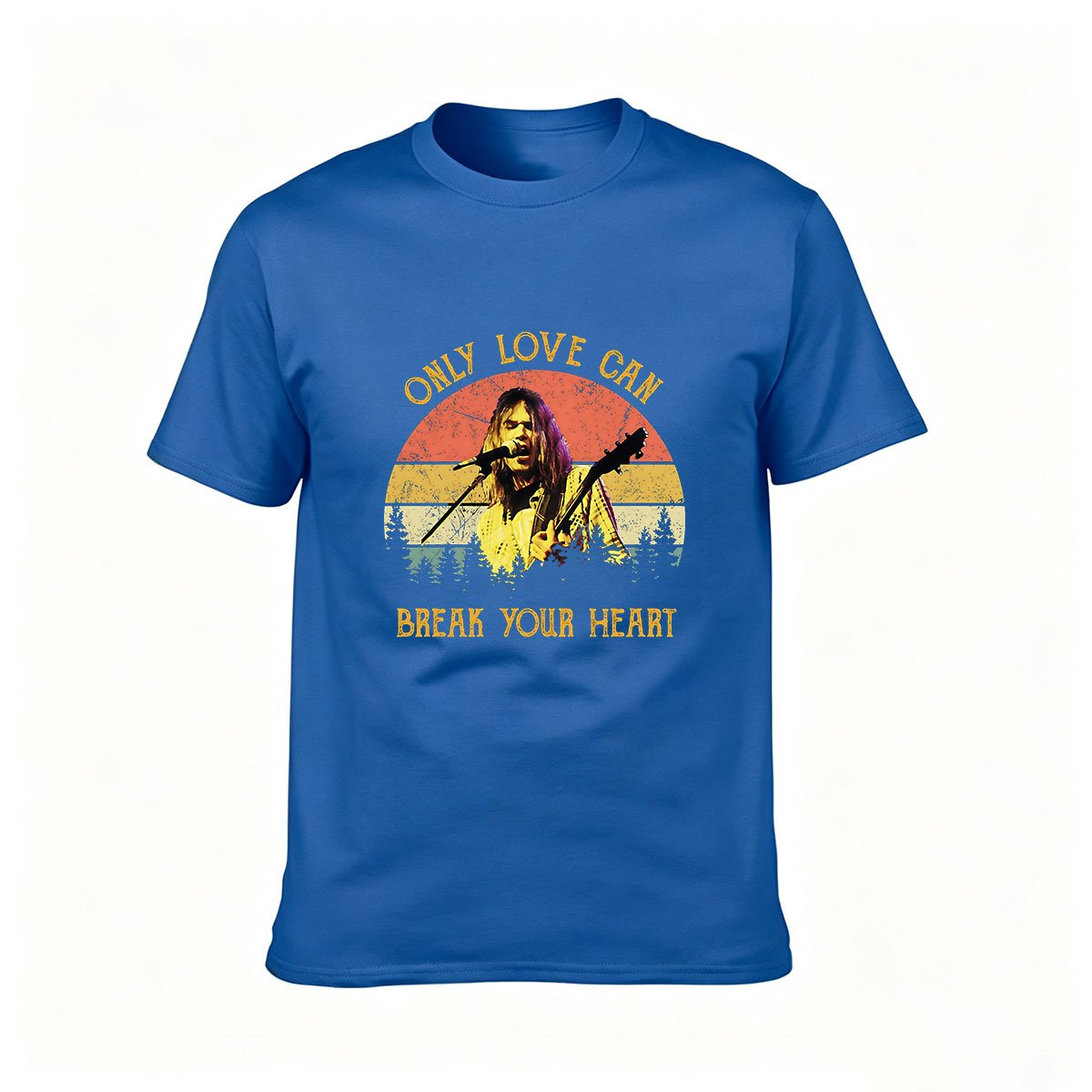 Only Love Can Break Your Heart Men's T-Shirt Vintage Rock Music Gift - Image 4
