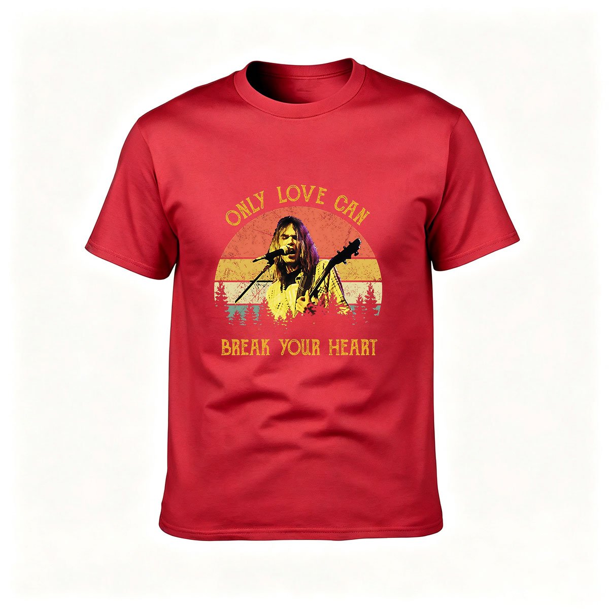 Only Love Can Break Your Heart Men's T-Shirt Vintage Rock Music Gift - Image 5