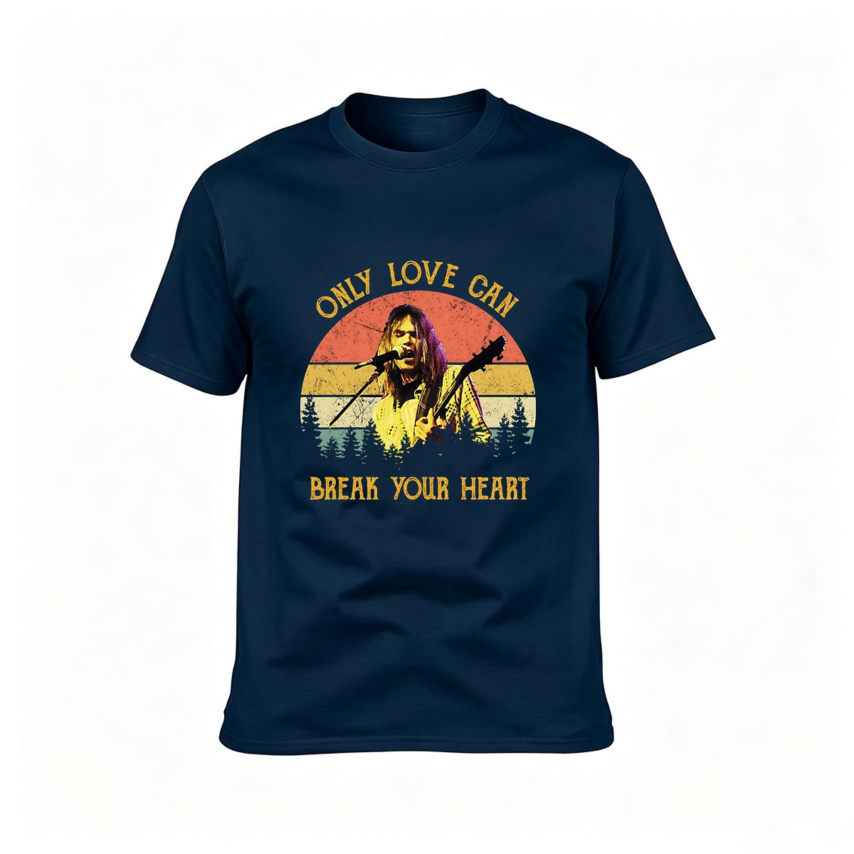 Only Love Can Break Your Heart Men's T-Shirt Vintage Rock Music Gift - Image 6